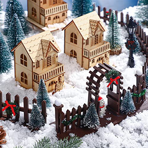 5 Pcs Christmas Village w/ Decorative Fences Entry Gate