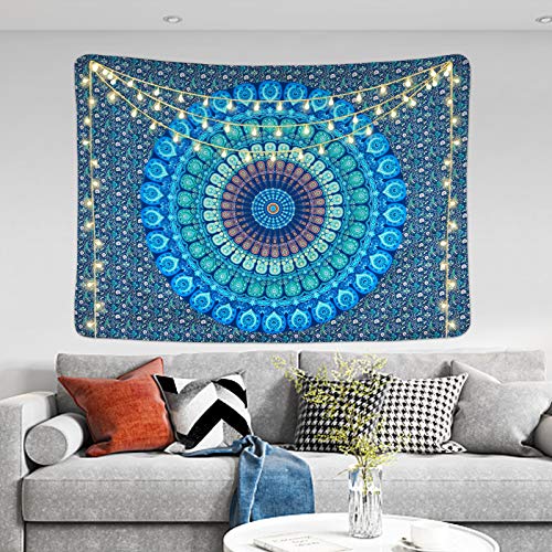 Bohemian Mandala Psychedelic Peacock Boho Tapestry