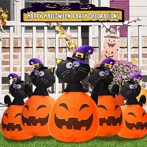 Halloween Inflatable Skull Face Spider Scary Creepy, Blow Up Spider with Built-in LED