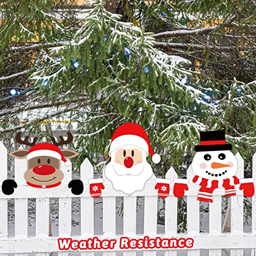 3 Pcs Christmas Fence Peeker Decoration