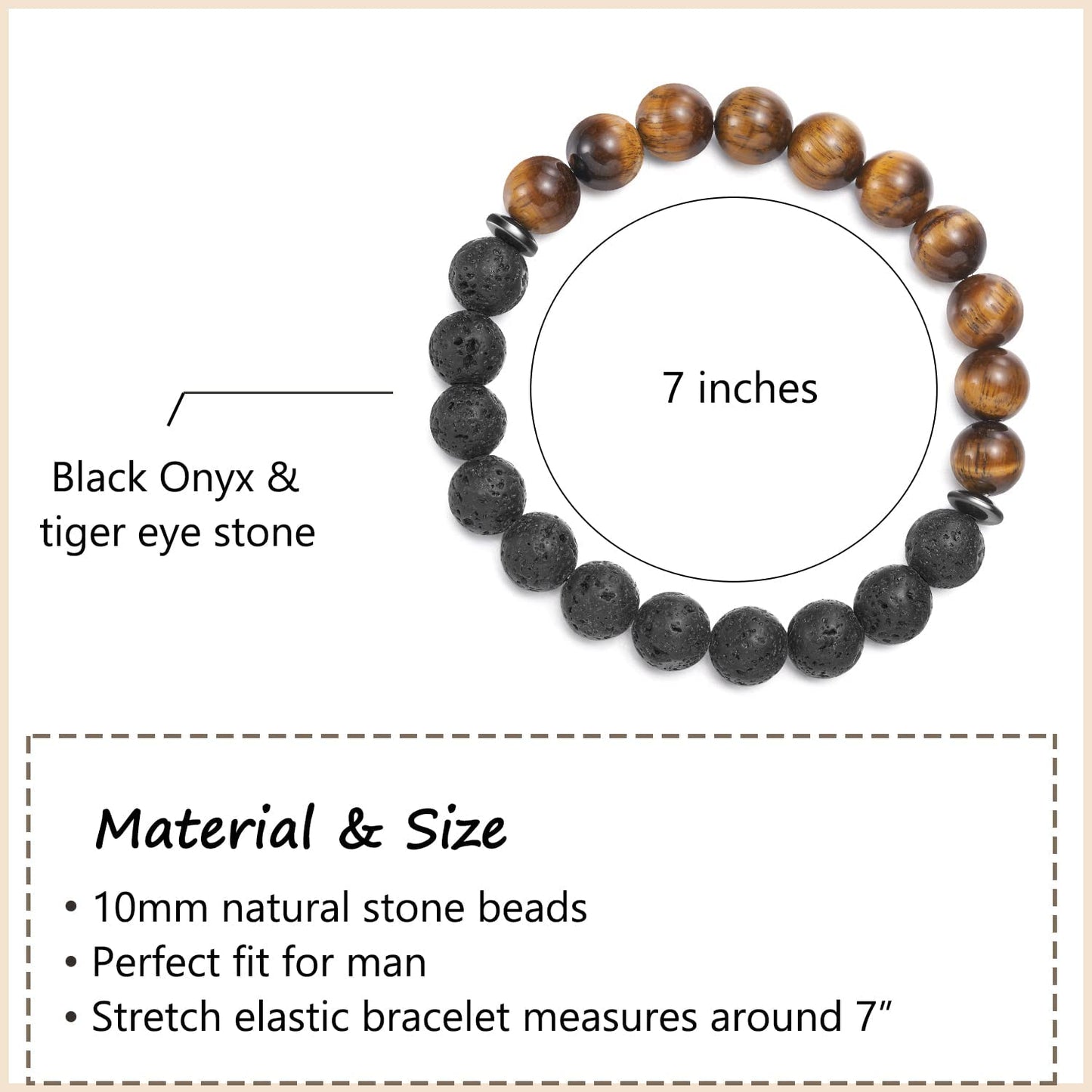 Fathers Day Gifts for Dad/Grandpa/Uncle/Boyfriend Gifts Natural Lava Stone Bracelet for Men