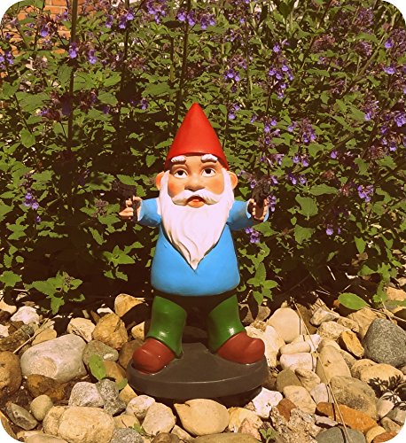 Garden Combat Gnome Figurine - Indoor/Outdoor Garden Gnome Sculpture