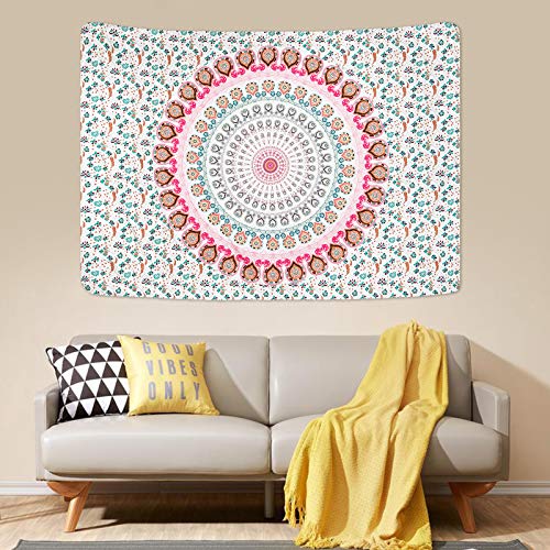 Bohemian Mandala Psychedelic Peacock Boho Tapestry