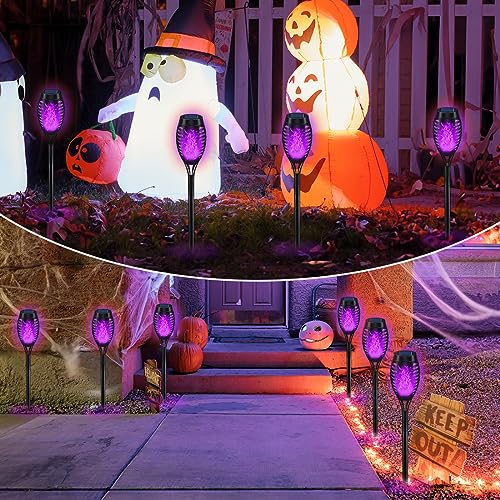Halloween Decorations Lights Outdoor for Halloween Decor,  Flickering Flame Solar Torch Lights, Solar Lights for Yard