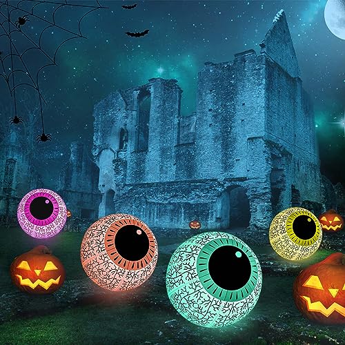 Halloween Decoration Inflatable Blood Eyeball, with Remote Control RGB Built-in LED Color-Changing Light