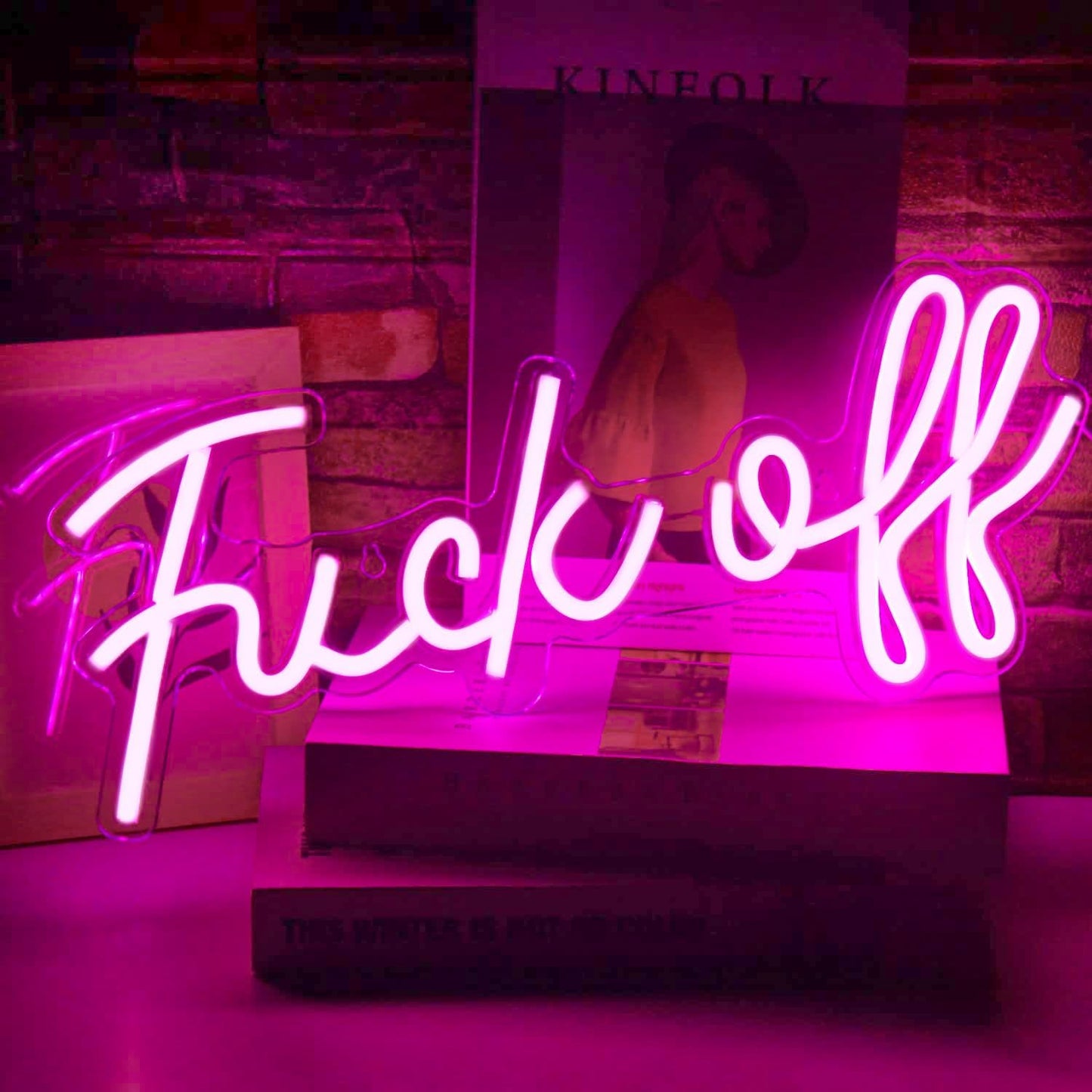 Fuck Off Neon Sign,Pink Neon Sign,Bar Sign,Pink Room Decor,Neon Light for Wall Decor USB/Switch Operated Led Sign for Bedroom Wall Decor for Teen Room,Game Room,Bar Party Christmas Gift