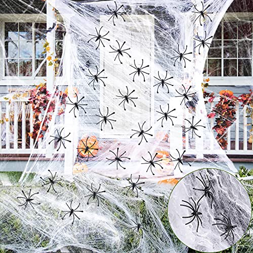 Spider Webs Halloween Decorations With 80 Spiders Fake Spider Web Spooky Cobwebs Halloween Decorations