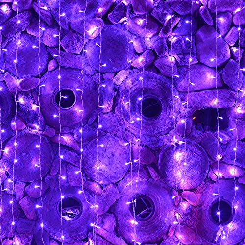 304 LED Curtain String Lights, 9.8 x 9.8 ft, 8 Modes Plug in w/ Remote