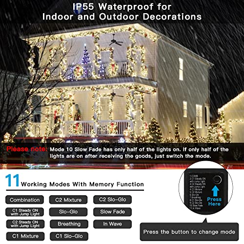 108FT 300LED Christmas String Lights w/ UL Certified