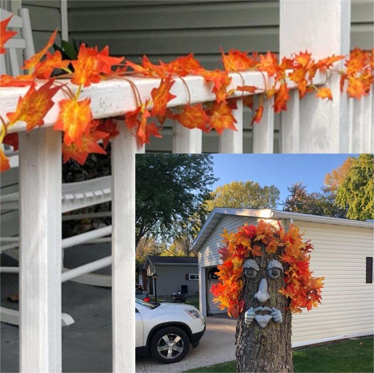 all Leaf Garland Artificial Maple Leaves Garland Silk Autumn Hanging Vines Red Ivy Garland for Thanksgiving Home