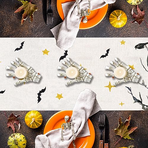 Pumpkins Cat Halloween Table Runner Trick Or Treat Kitchen Dining Table Decoration for Outdoor