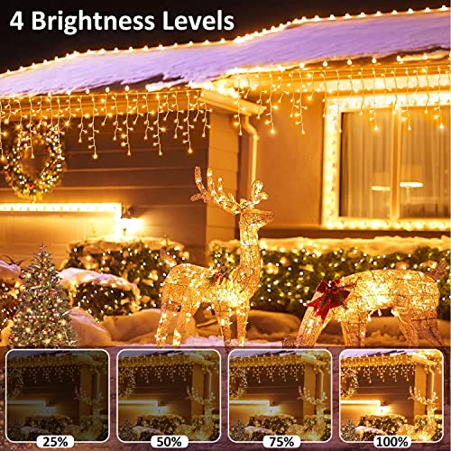 33FT 400 LED Icicle Christmas Lights 64 Drops w/ Remote