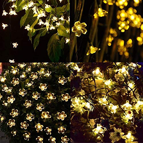 33 Feet 100 LED Cherry Flower Fairy String Lights Christmas, 8 Flash Modes with Tail Plug