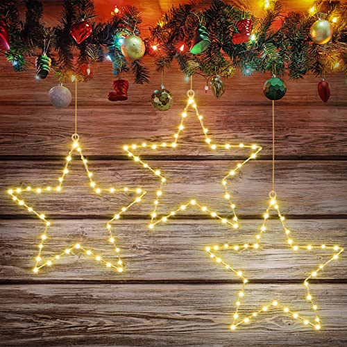 3PCS  45 LEDs Christmas  Star Window Lights Decoration