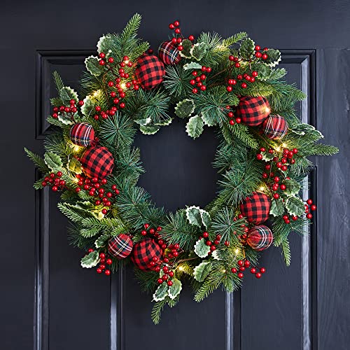 24 Inch Prelit Christmas Wreath Decoration