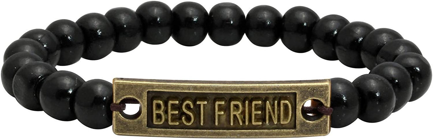 1 Pair Wood Beads Bracelet for Friendship Distance Bracelet Wristband Best Friends