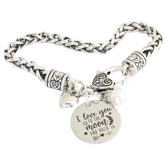 I Love you to the Moon and Back Bracelet Daughter Jewelry