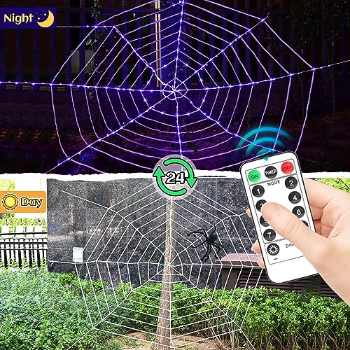 Spider Web Lights,  Giant Triangular LED Remote Control Multicolor Net Lights with 8 Light Modes