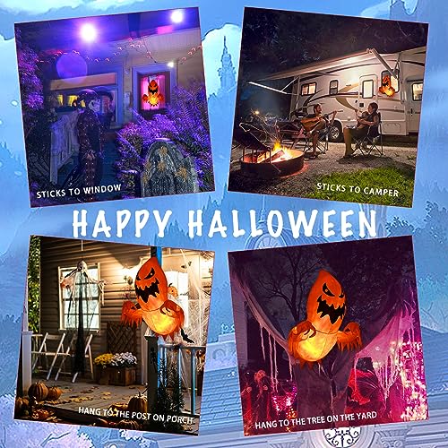 Halloween Inflatables Decoration White Ghost Coming Out of The Window/Tree, Blow Up Spooky Ghost