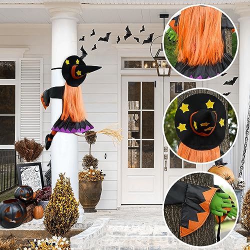 Crashing Which Into Tree Halloween Decorations Witch Decor Clearance Outdoor Hanging Funny Cute Witches