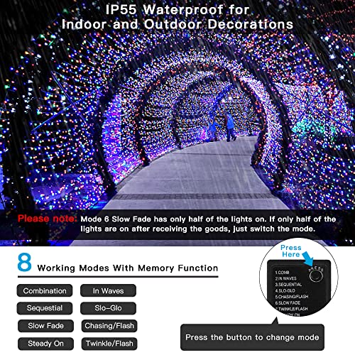 108FT 300LED Christmas String Lights w/ UL Certified