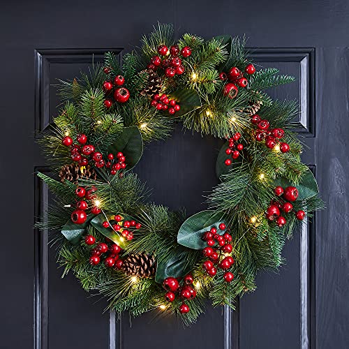 24 Inch Prelit Christmas Wreath Decoration