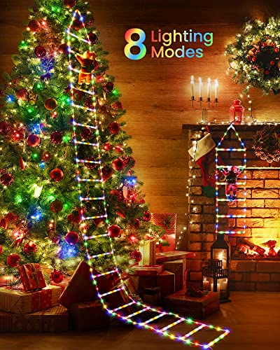 10ft Christmas Decorative Ladder Lights w/ Santa Claus