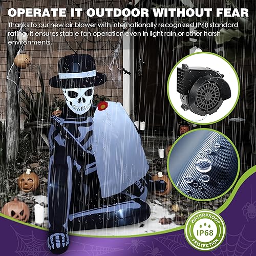 Giant Halloween Inflatables Cuddling Skeleton Couple Lovers Outdoor Decorations, Halloween Blow Up