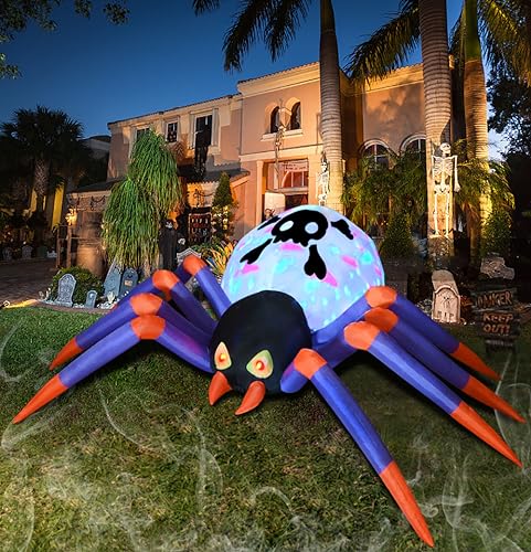 Halloween Inflatables Grim Reaper, Spooky Ghost with Sounder Outdoor Decorations, Double-Sided Design