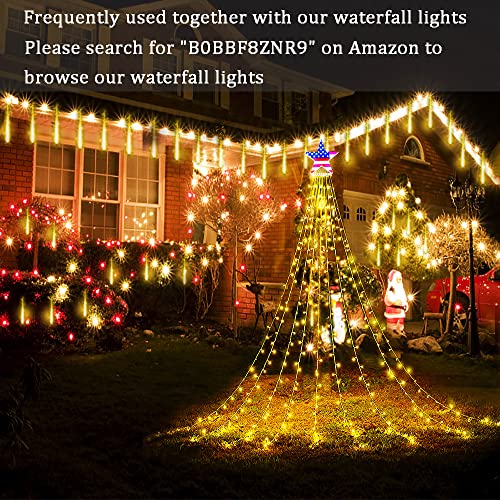 Meteor Shower Lights 12 inch 8 Tube 192 LED Icicle Christmas Lights