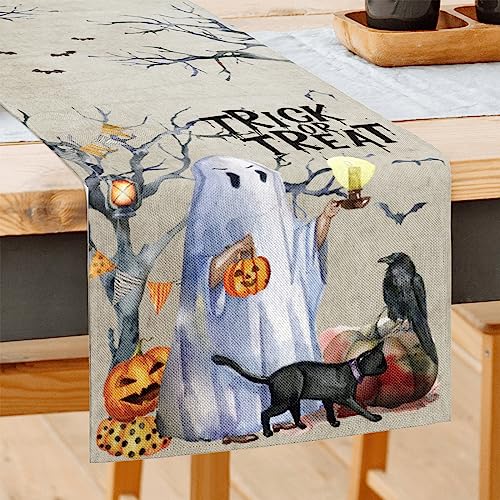 Halloween Table Runner Halloween Decorations Indoor Table Runner Long Linen Farmhouse Style