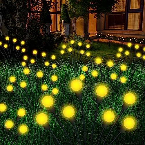 16LED Wind Dance Green Swaying Firefly Lights with Halloween  Outdoor Waterproof Solar Garden Lights