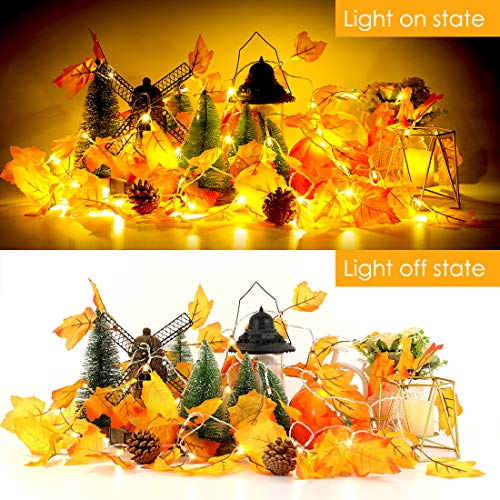 Thanksgiving Decorations Lighted Fall Garland, 8.2 Feet 20 LEDs