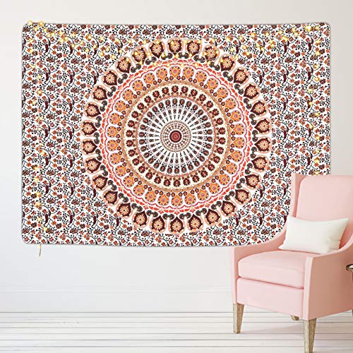 Bohemian Mandala Psychedelic Peacock Boho Tapestry