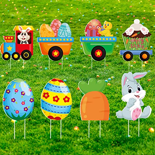 8 Pieces Easter Yard Signs for Home Decoration