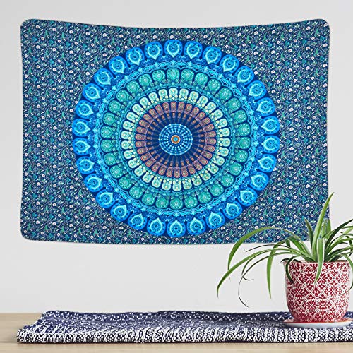 Bohemian Mandala Psychedelic Peacock Boho Tapestry