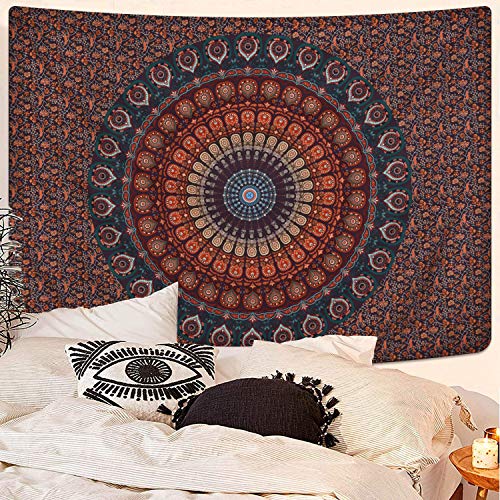 Bohemian Mandala Psychedelic Peacock Boho Tapestry