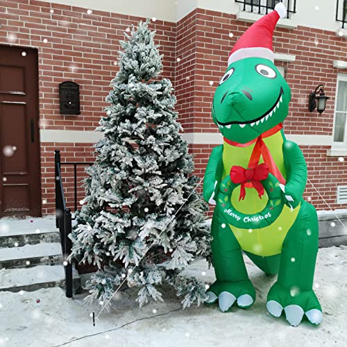 10 Ft  Christmas Inflatables Dinosaur w/ LEDs