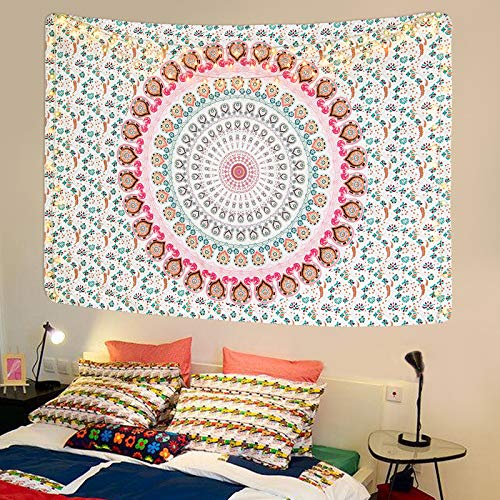 Bohemian Mandala Psychedelic Peacock Boho Tapestry