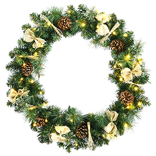 30” Pre-lit Christmas Wreath Decoration