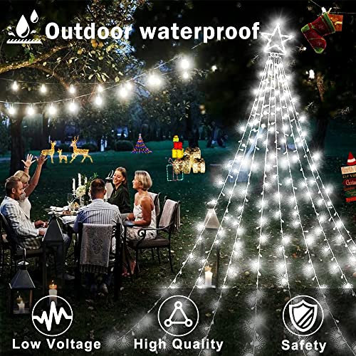 344 LED 8 Modes Christmas Decorations Waterfall Lights