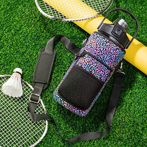 Half Gallon Motivational Water Bottle w/ Sleeve & Strap 64 OZ