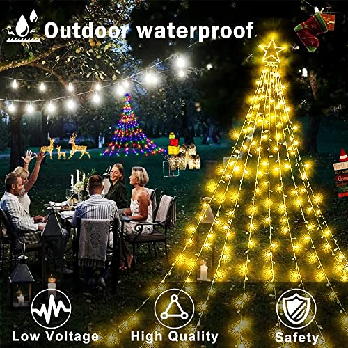 344 LED 8 Modes Christmas Decorations Waterfall Lights