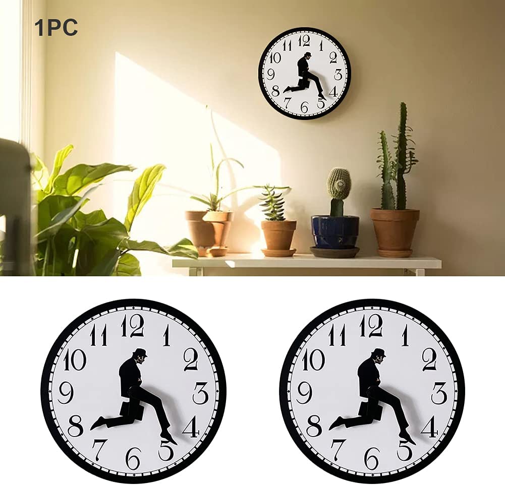 Ministry of Silly Walks Clock - Funny Modern Silent Wall Watch Clock for Hotel (9.84 inch)