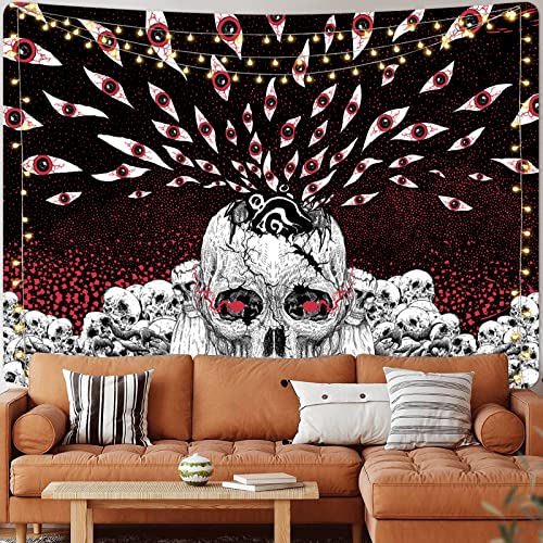 Skull Tapestry Mystical Eyes Tapestries Aesthetic Skeleton Gothic Vines Tapestry Abstract Space Tapestry Wall