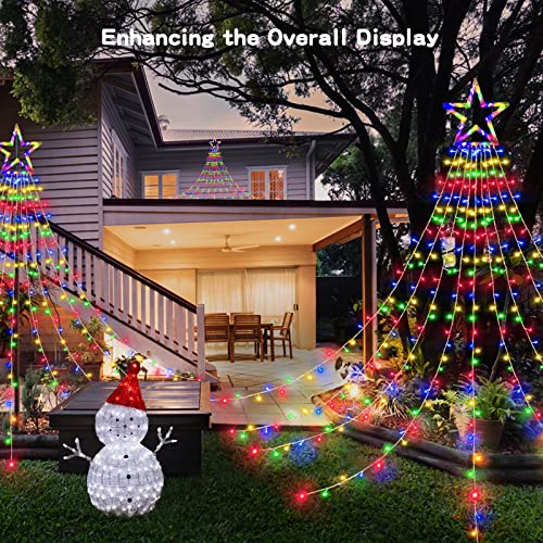 317 LEDs Lights w/ 9 Strands 11.9ft Waterfall Christmas Tree Lights