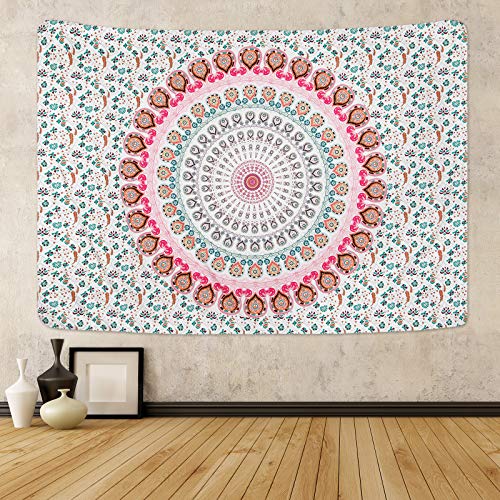 Bohemian Mandala Psychedelic Peacock Boho Tapestry