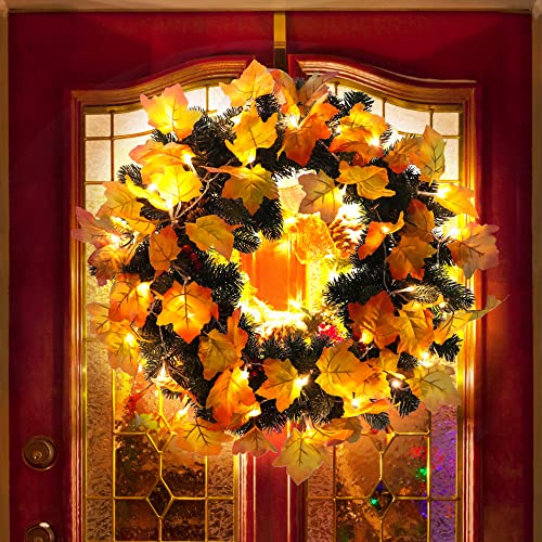 Maple Leaves  Thanksgiving Decorations Lighted Fall Garland