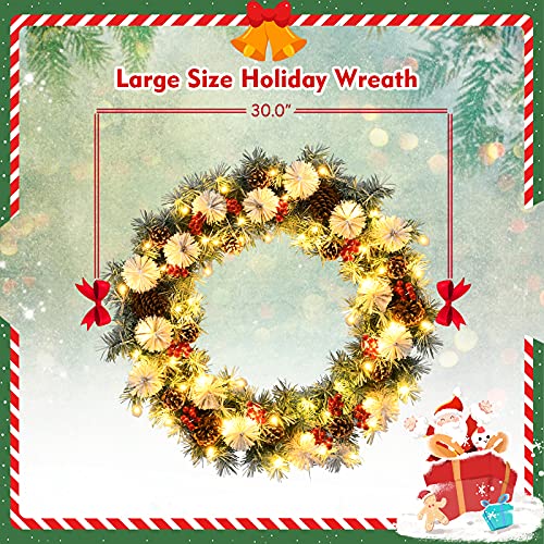 30” Pre-lit Christmas Wreath Decoration