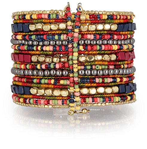 Bohemian Multi-Colored Beaded Cuff Bracelets for Women